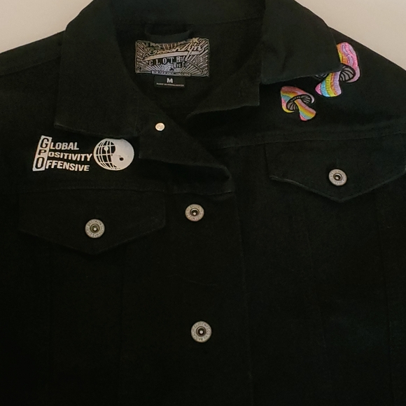 Brooklyn Cloth Have a Nice Trip Patch Black Denim Jacket Joshua Tree Mens Medium - Picture 6 of 11